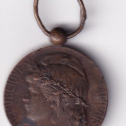 Medium Old French Marianne Medal Replica, Antiqued Rustic Brown #K-90