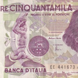 Italy 50 000 Lire (Bernini) Rare Note#B2