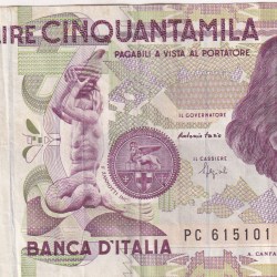 Italy 50 000 Lire (Bernini) Rare Note#B2