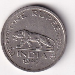 British-India 1 Rupee 1947 George VI Rare Coin#k-136