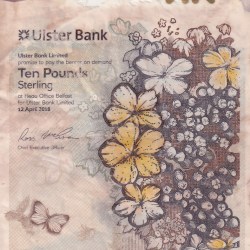 United Kingdom › Northern Ireland 10 Pounds Ulster Bank Rare Polymar Note #B2
