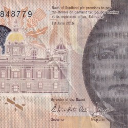 Scotland 10 Pounds (Bank of Scotland) Rare Polymer Note #B2