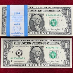 America One Dollar GEM UNC Serial Packet with Fancy Number Ending 786