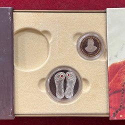 Chinmaya Birth Entenary Celebrations 10 Rupees Coin + Charan Paduka with BOX Proof ( 2 Coin Set )