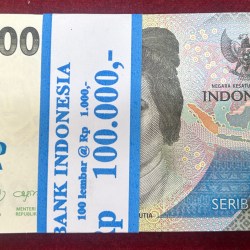 Indonesia 1000 Rupiah GEM UNC (100 Note) Non-Serial Packet