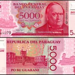 Paraguay 5000 Guaranies World Banknote 2022 P234d UNC Polymer Unique and Rare