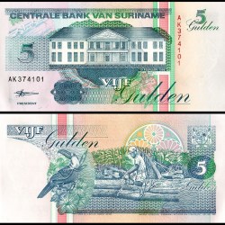 Suriname 5 Gulden Banknote 1998 P136b3 UNC Unique and Rare