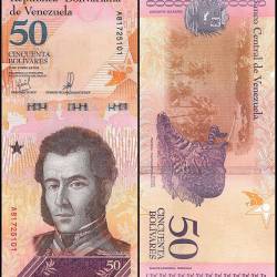 Venezuela 50 Bolivar Soberano World Banknote 2018 P105a1 UNC Unique and Rare