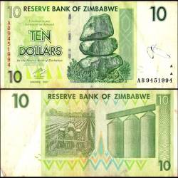 Zimbabwe 10 Dollars World Banknote 2007 P67 Used Unique and Rare
