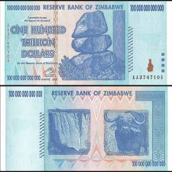 Zimbabwe 100 Trillion Top Quality Ultra Rare High Denomination Currency Unique and Rare