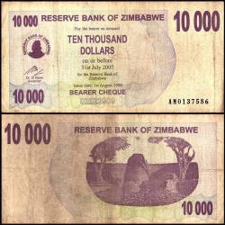 Zimbabwe 10000 Dollars World Banknote Bearer Cheque 2006 P44 Used Unique and Rare
