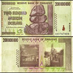 Zimbabwe 200 Million Dollars World Banknote 2008 P81 Used Condition Unique and Rare