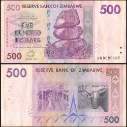Zimbabwe 500 Dollars World Banknote 2007 P70 Used Condition Unique and Rare