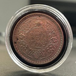 British-India 1 Rupee -(George VI) 1943 Rare Silver Coin