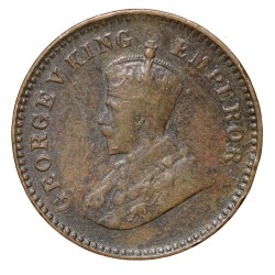Bronze 1/12 Anna of George V (AD 1913) of Calcutta Mint KM 509 Rare Date Beautiful Grade