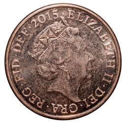 Bronze Penny of Elizabeth II (AD2015) of United Kingdom UNC Grade
