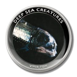 Mozambique Deep Sea Creatures Viper Fish Proof 2010 Colored Medallic Issue Rare Reproduction Coin with Capsule