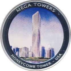 Mozambique Medal 2010 - Mega Towers Honeycomb Tower, USA Rare Reproduction Coin with Capsule