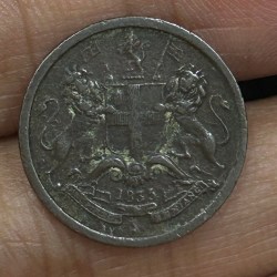 India - British 1⁄12 Anna 1835 - William IV / Victoria Rare Coin #S-89