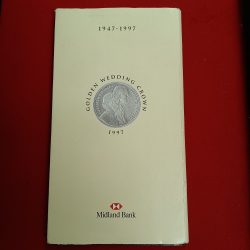 Rare Proof Coin Set 1997 Year Great Britain Golden Wedding Crown Proof Coin 5 Pounds Royal Mint Issue