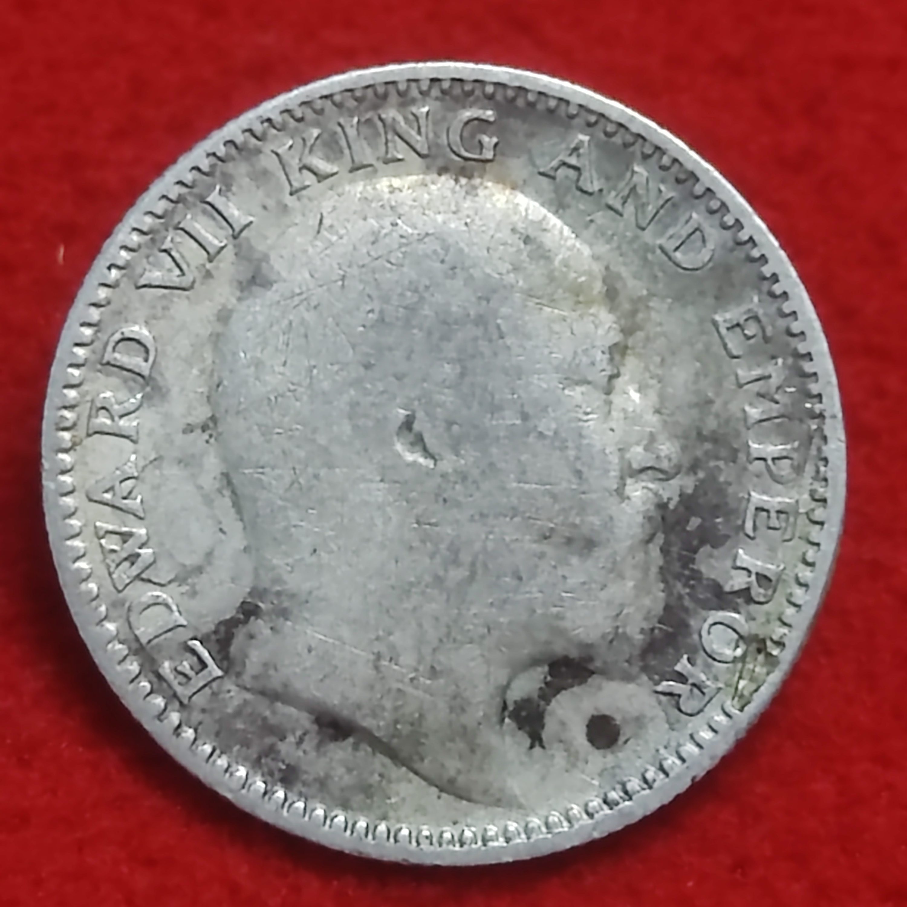 Half Rupee Silver Coin King Edward VII 1908 Calcutta Mint