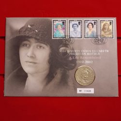 Ex Rare 5 Pounds Proof Coin Her Majesty Queen Elizabeth The Queen Mother 1900-2002 Royal Mint