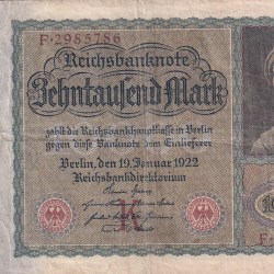 Germany 10 000 Mark Reichsbanknote Note with Fancy Number Ending 786 #B2