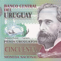 Uruguay 50 Pesos (Uruguayos) Unc Polymer Note