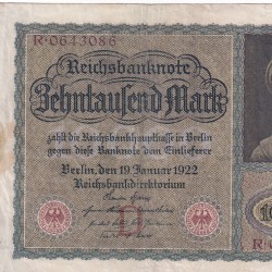 Germany 10 000 Mark 1922 Reichsbanknote Rare Note #B2