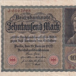 Germany 10 000 Mark 1922 Reichsbanknote Rare Note #B2