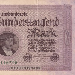 Germany 100 000 Mark 1923 Reichsbanknote Rare Note #B2