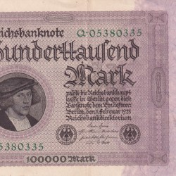 Germany 100 000 Mark 1923 Reichsbanknote Rare Note #B2