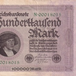 Germany 100 000 Mark 1923 Reichsbanknote Rare Note #B2