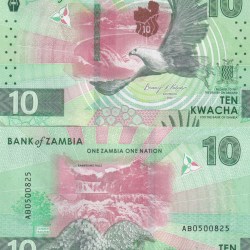 Zambia 10 Kwacha (2024) Rare Note #Q