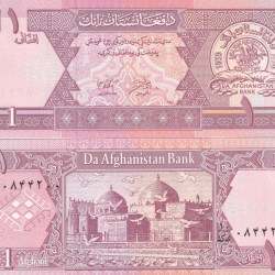 Afghanistan 1 Afghani Rare UNC Note #Q