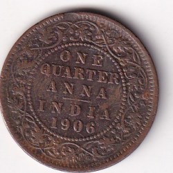 British India ¼ Anna - 1906 (Edward VII) Rare Coin#K-240