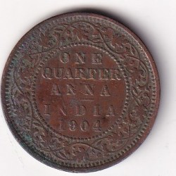 British India ¼ Anna - 1904 (Edward VII) Rare Coin#K-241