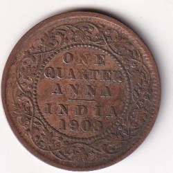 British India ¼ Anna - 1908 (Edward VII) Rare Coin#K-243
