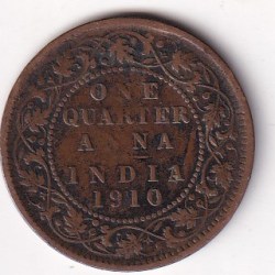 British India ¼ Anna - 1910 (Edward VII) Rare Coin#K-246