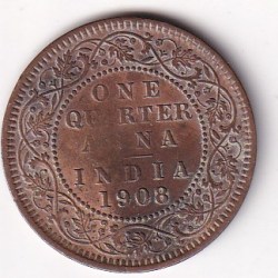 British India ¼ Anna - 1908 (Edward VII) Rare Coin#K-247