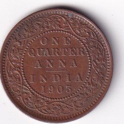 India - British ¼ Anna 1903 - Edward VII Rare High Grade Coin #S-40