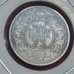 India Half Rupee 1914 Bombay Mint