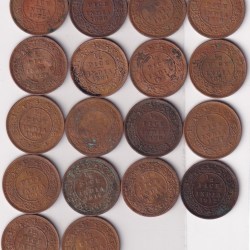 18 Different Dates Half Pice Rare British -India ( 18 Coin Set) #N-449
