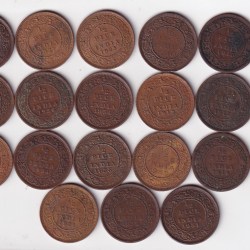 21 Different Dates Half Pice Rare British -India ( 21 Coin Set) #N-443