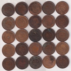 25 Different Dates Half Pice Rare British -India ( 25 Coin Set) #N-448
