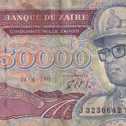 Congo (Zaire) 50 000 Zaires (1991) Rare Note#B2