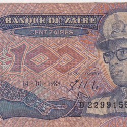 Zaire 100 Zaïres (1988) Rare Note#B2