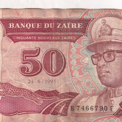 Zaire 50 Nouveaux Zaïres (1993) Rare Note#B2
