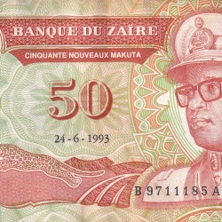 Zaire 50 Nouveaux Zaïres (1993) Rare Note#B2