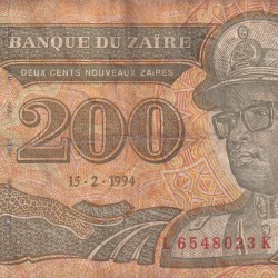 Zaire 200 Zaires (1994) Rare Note#B2